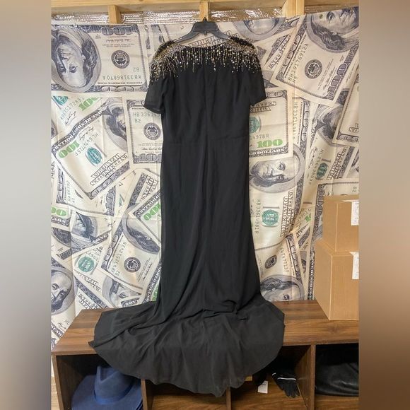 Mac Duggal Black Gown with Silver Accents - Picture 7 of 10